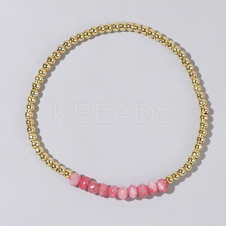 Colorful Mixed Brass Synthetic Gemstone Bead Copper Bracelet Women's Fashion Jewelry Wholesale RJ2833-1-1