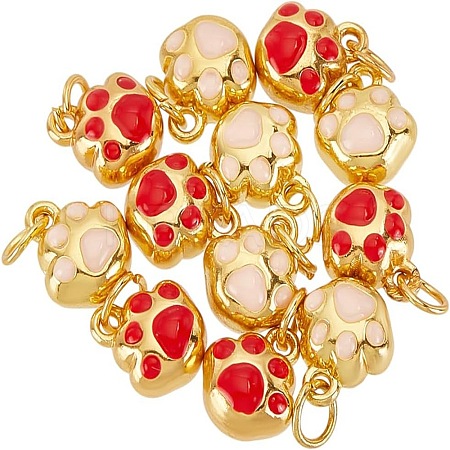 12Pcs 2 Colors Brass and Enamel Pendants KK-AR0004-30-1