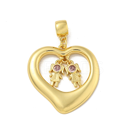 Brass Micro Pave Cubic Zirconia Pendants KK-N254-120A-G-1