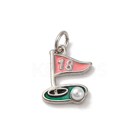 Brass Enamel Charms KK-Q098-37G-B-1