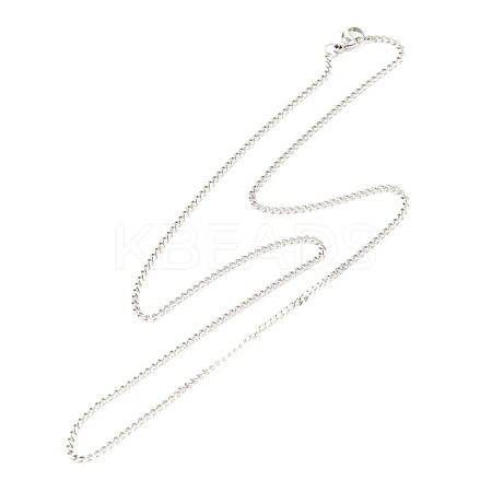 304 Stainless Steel Curb Chain Twist Chain Necklace NJEW-H215-01P-1