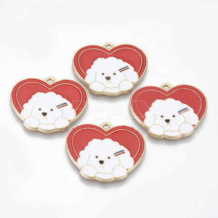 Alloy Enamel Pendants X-ENAM-T011-04KC-RS-1