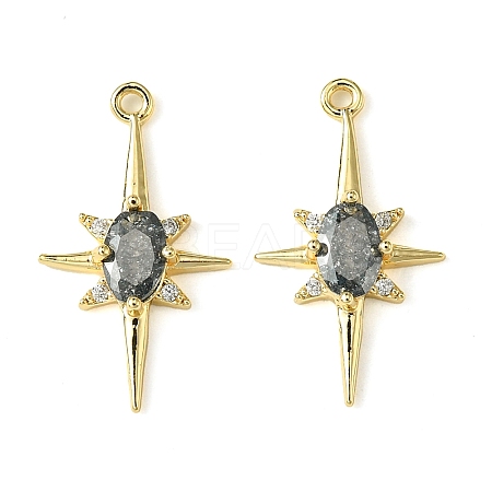 Brass Micro Pave Cubic Zirconia Pendants X-KK-M277-08G-01-1
