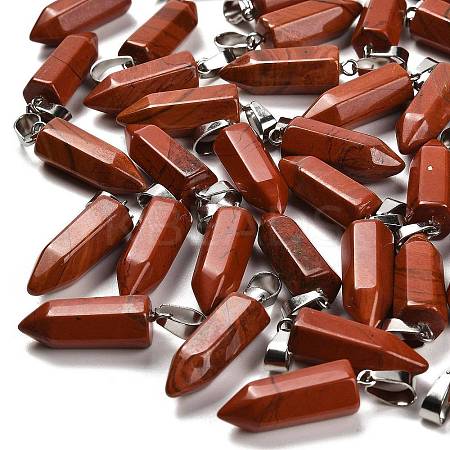 Natural Red Jasper Pendants G-Z067-07P-11-1