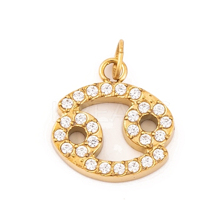 316 Stainless Steel Micro Pave Cubic Zirconia Pendants LS-STAS-K284-01D-G-1
