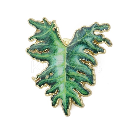 Leaf Enamel Pins JEWB-S040-01B-G-1