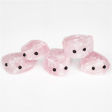 Natural Rose Quartz Carved Healing Hedgehog Claw Figurines WG69620-01-1