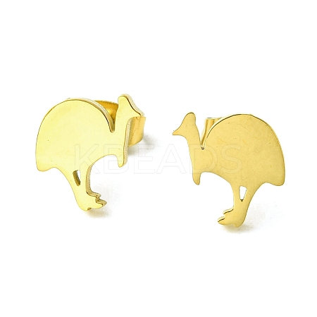 Cute Little Animal Theme 304 Stainless Steel Stud Earrings LS-EJEW-B041-04A-G-1
