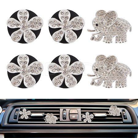 6Pcs Alloy Rhinestone Car Air Vent Clips HJEW-OC00240-1