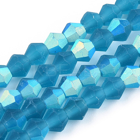 Imitate Austrian Crystal Bicone Frosted Glass Beads Strands LS-GLAA-F029-TM3mm-A01-1