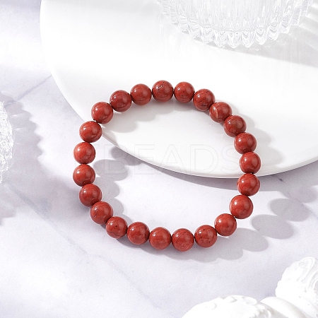 Natural Red Jasper Beads Bracelets BJEW-JB12200-02-1