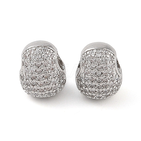 Brass Micro Pave Clear Cubic Zirconia Pendants KK-Q816-08P-1