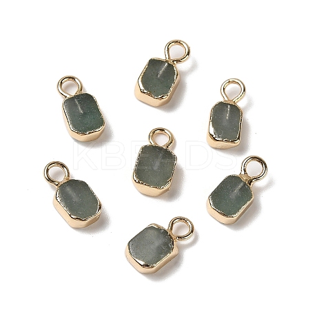 Natural Green Aventurine Rectangle Charms G-Q169-07G-05-1