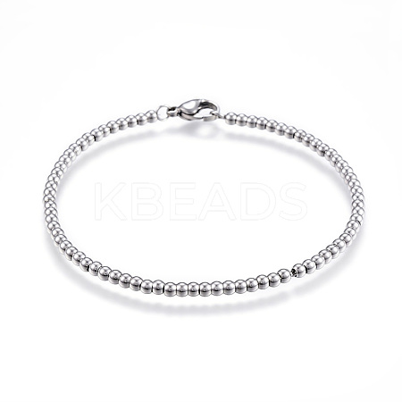 Tarnish Resistant 304 Stainless Steel Ball Chain Bracelets STAS-J023-10P-1