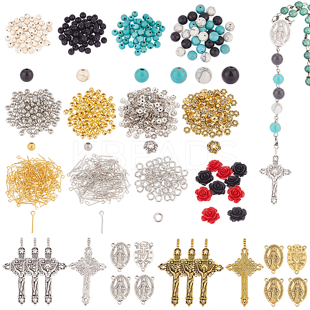 DIY Rosary Beaded Style Necklaces Bracelet Making Finding Kit DIY-AR0003-73-1
