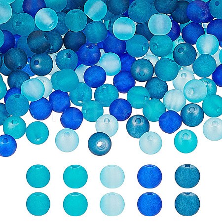 5 Colors Transparent Glass Beads Sets FGLA-PH0001-11A-01-1