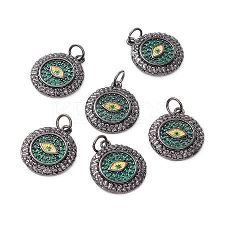 Brass Micro Pave Green Cubic Zirconia Pendants ZIRC-Z019-24B-NR-1