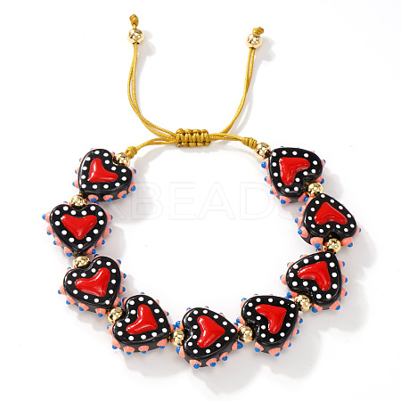 Bohemian Handmade Porcelain Enamel Beaded Braided Bead Bracelets for Women HT1623-2-1
