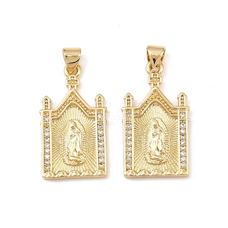 Brass Micro Pave Cubic Zirconia Pendants KK-F919-19G-1