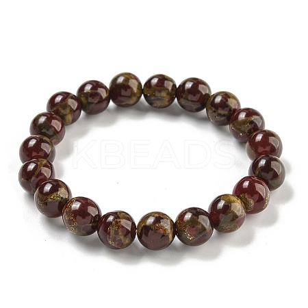 Round Synthetic Gold Clinquant Stone Stretch Bracekets G-P549-02A-04-1