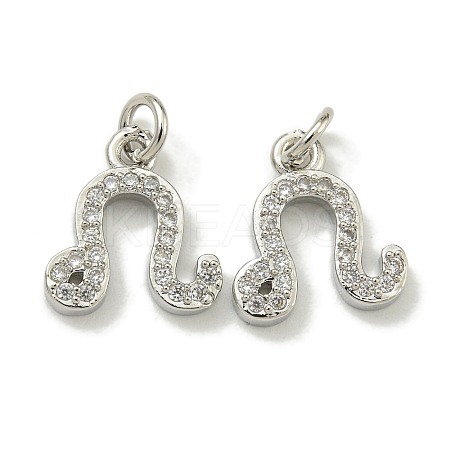 Rack Plating Brass Micro Pave Cubic Zirconia Pendants KK-K386-02D-P-1