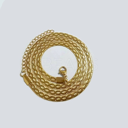 304 Stainless Steel Herringbone Chain Necklaces LS-NJEW-P282-02G-1