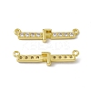 Rack Plating Brass Micro Pave Clear Cubic Zirconia Connector Charms KK-C007-37G-F-2