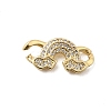 Brass Micro Pave Clear Cubic Zirconia Connector Charms KK-A266-09C-G-1