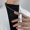 304 Stainless Steel Rectangle with Laser Cut Initial Pendant Necklaces FS-WG71FEF-10-2