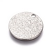 Tarnish Resistant 304 Stainless Steel Textured Pendants STAS-I098-01-15mm-P-2