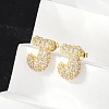 Brass Micro Pave Cubic Zirconia Stud Earrings EJEW-Z091-04G-J-4