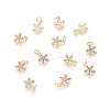 Brass Micro Pave Cubic Zirconia Charms ZIRC-F112-02G-1