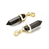 Natural Obsidian Double Terminal Pointed Pendant G-H097-01G-07-2