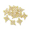 Brass Pave Cubic Zirconia Connector Charms KK-G462-45KCG-06-3
