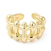 Brass Hollow Open Cuff Rings RJEW-K089-03G-1