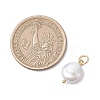Natural Baroque Keshi Pearl Flat Round Charms with Brass and 304 Stainless Steel Findings PALLOY-JF04915-2