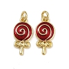 Brass Enamel Lollipop Charms KK-D424-20B-G-1