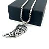 304 Stainless Steel Punk Tiger Tooth Shaped Pendant Necklaces for Men Women DC8418-5