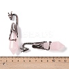 Natural Rose Quartz Faceted Pointed Bullet Big Pendants G-L524-19R-08-3