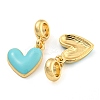 Rack Plating Alloy Enamel Heart European Dangle Charms FIND-B034-20G-05-2