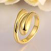 Real 18K Gold Plated Adjustable Brass Finger Rings for Women RJEW-BB07574-A-4
