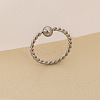 Stainless Steel Twisted Captive Bead Rings for Women Men WG949CF-01-2