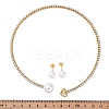 Round Plastic Imitation Pearl Stud Earrings & Rhinestone Cuff Choker Necklaces Sets SJEW-U003-11G-5