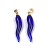 Handmade Lampwork with Brass Pendants KK-Q095-02B-01-1