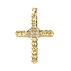 Brass Micro Pave Clear Cubic Zirconia Pendants KK-A212-06B-G-1