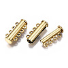4-Strands Brass Magnetic Slide Lock Clasps KK-Q740-17G-2