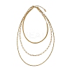 304 Stainless Steel Rope Chain 3 Layer Necklaces for Women LS-NJEW-A057-02B-G-2