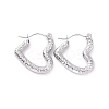 Non-Tarnish 304 Stainless Steel Heart Hoop Earrings for Women X-EJEW-G293-25P-1