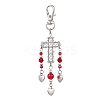 7Pcs Alloy Cross & Heart Pendant Decorations HJEW-JM02536-3