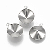 Tarnish Resistant 201 Stainless Steel Pendant Rhinestone Settings STAS-S057-41B-1